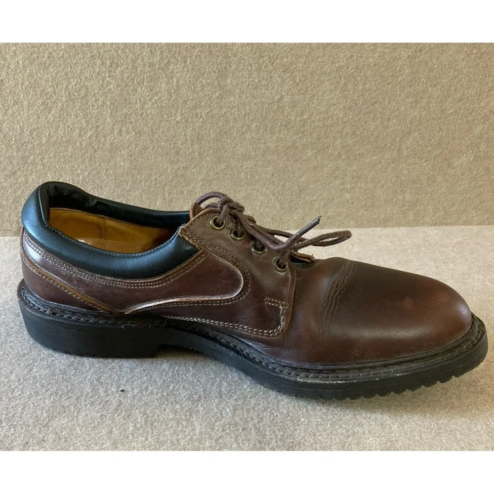 Alan‎ Edmonds Leather Oxford Shoes Sz 10.5 B Brown Vibram Sole Gumlite 90s Style